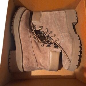 Timberland Carnaby Cool 6in BOOTS Taupe Suede Womens Size 10 NWT/NIB